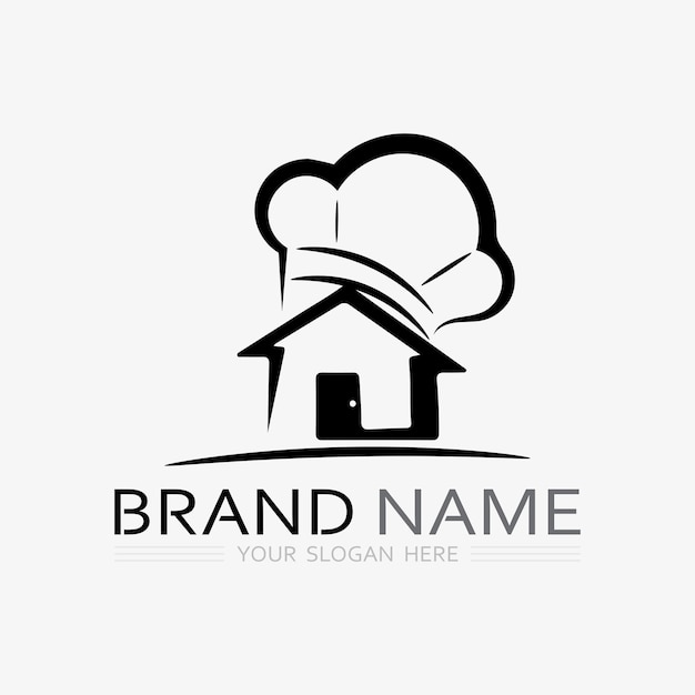 CUCINA Y CHEF LOGO ICONA de la comida RESTO Y CAFÉ VECTOR de diseño