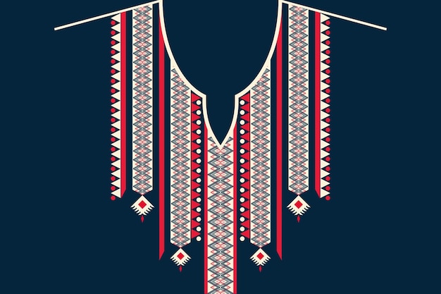 Cuello étnico cuello línea diseño barroco para bordar