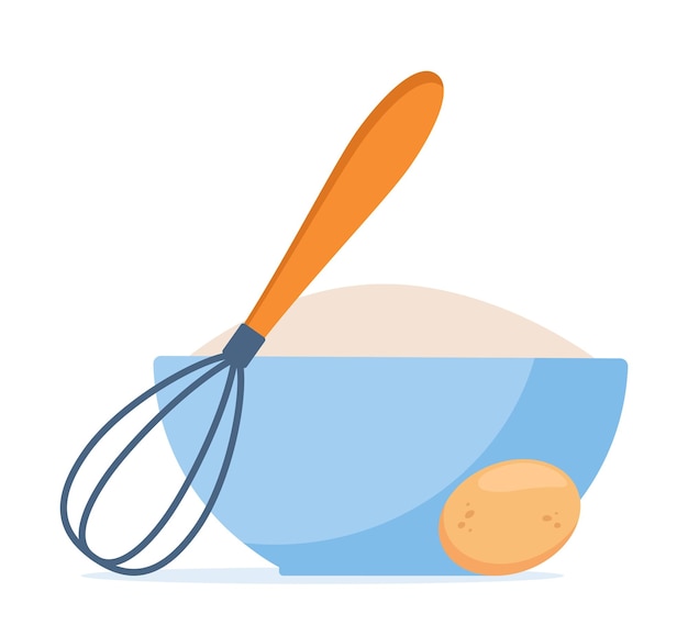 Cuenco de batido y huevo Todo para hacer una tortilla Preparación de ingredientes para n saludable