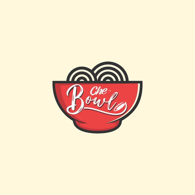 cuenco de fideos ramen logotipo de fideos chinos inspiración vectorial