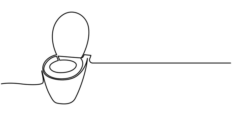 Vector cuenco de inodoro un dibujo de línea continua vector aislado dibujo continuo de una línea