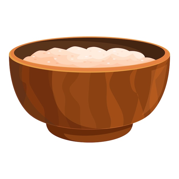 Un cuenco de madera lleno de deliciosa avena para el desayuno