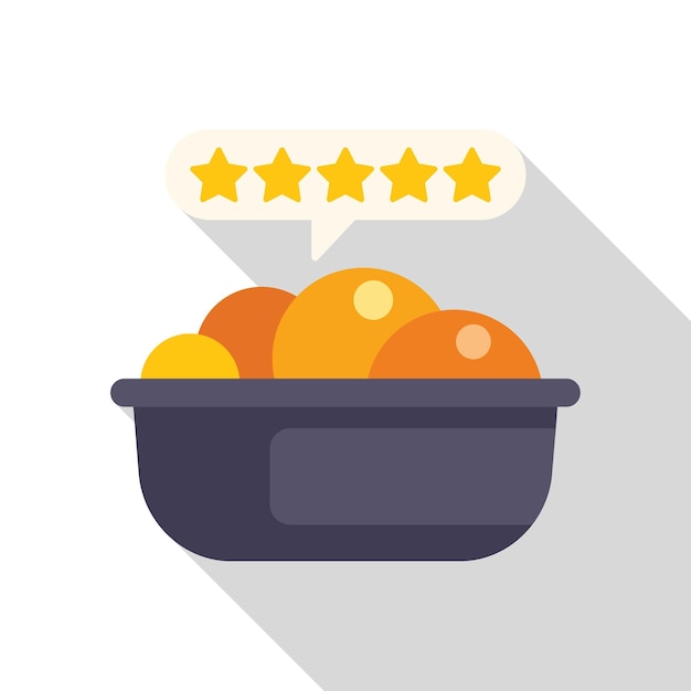 El cuenco recibe una calificación de cinco estrellas de satisfacción del cliente.