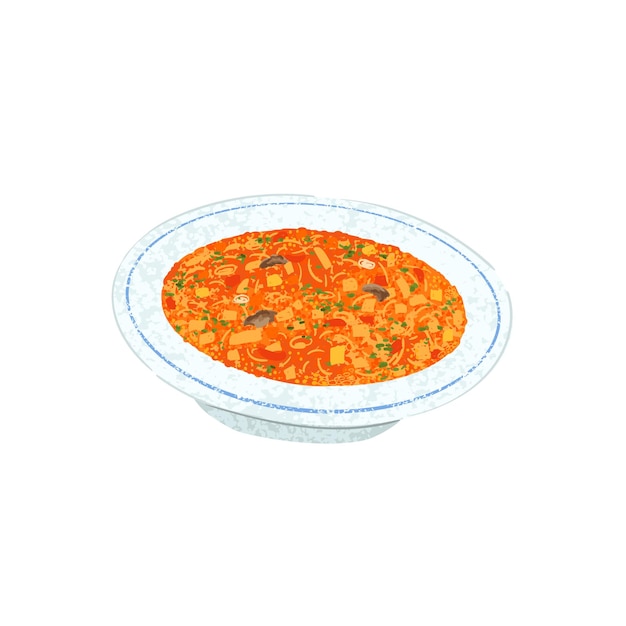 El cuenco de sopa Ilustración colorida