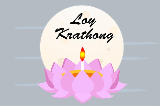 Los cuencos rosas con luna llena para loy krathong