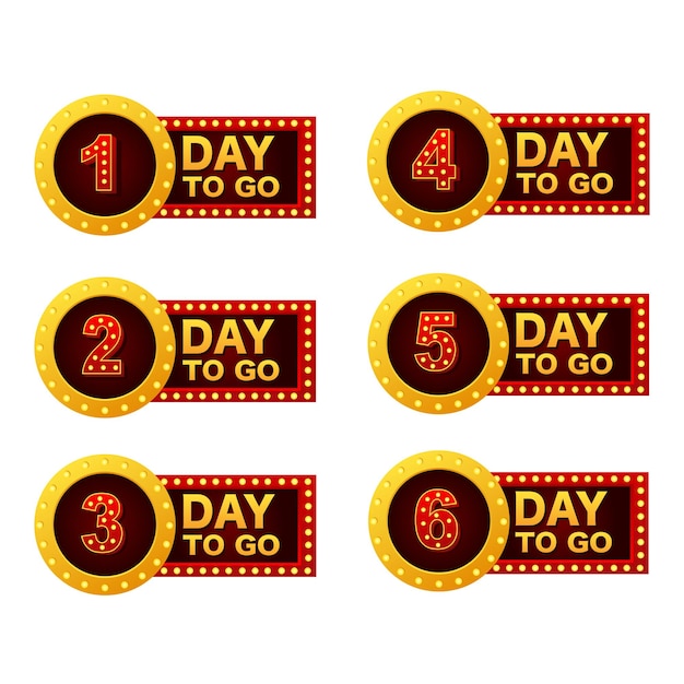 Cuenta atrás de días pancarta calcular el tiempo de venta seis cinco cuatro tres dos uno días restantes