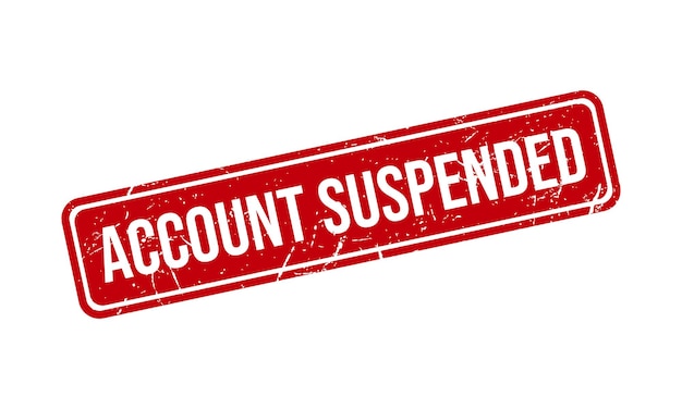Cuenta suspendida Vector de acciones de sellos de estampilla de goma grunge