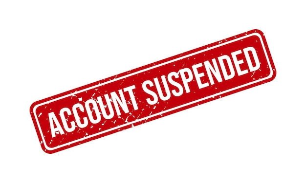 Cuenta suspendida Vector de acciones de sellos de estampilla de goma grunge