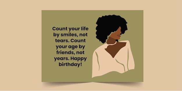 Cuente su vida con sonrisas, no con lágrimas, tarjeta de feliz cumpleaños para mujeres africanas