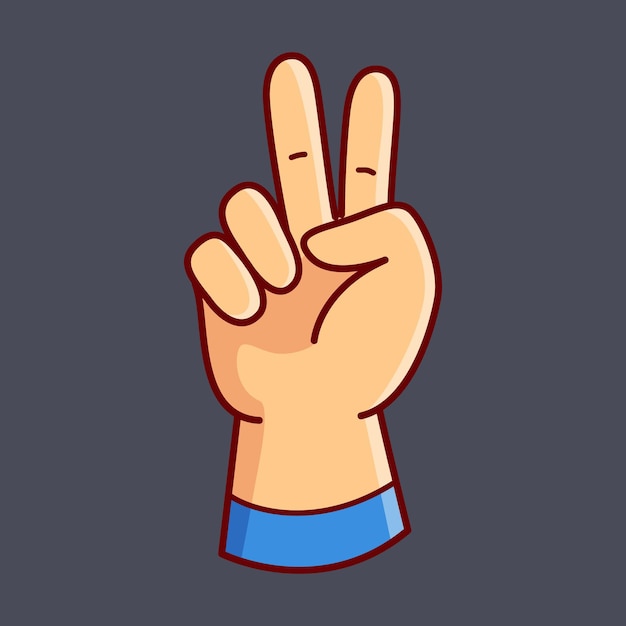 Cuento de dos manos Gesto vectorial Ilustración de icono Estilo de dibujos animados plano
