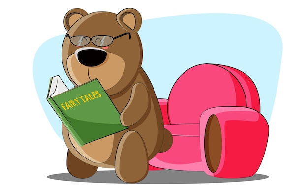 Cuentos para dormir decidió leer lindo oso de peluche