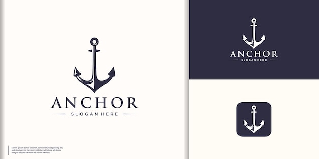 Cuerda de ancla y corona para el diseño del logotipo de Marine Ship Boat