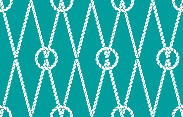 Cuerda sin costura atada rejilla patrón Vector fondo de pantalla