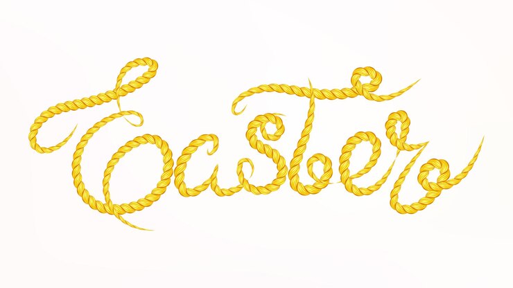 Vector la cuerda de pascua letras de oro trenzado trenzado cuerda texto elegante decoración de línea delgada