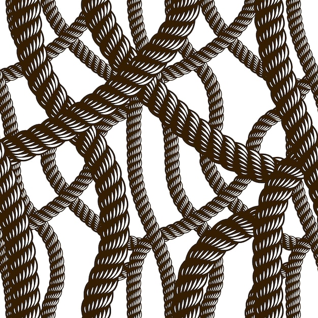 Cuerda de patrones sin fisuras, fondo de papel tapiz de vector de moda. Ilustración con estilo de cable enredado. Utilizable para tela, papel tapiz, envoltura, web e impresión.