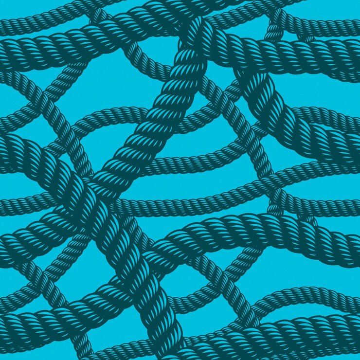 Vector cuerda de patrones sin fisuras, fondo de papel tapiz de vector de moda. ilustración con estilo de cable enredado. utilizable para tela, papel tapiz, envoltura, web e impresión.