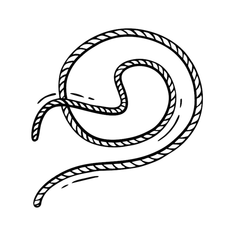 Vector cuerda de vaquero dibujada a mano en estilo garabato bueno para imprimir símbolo del concepto occidental vector aislado