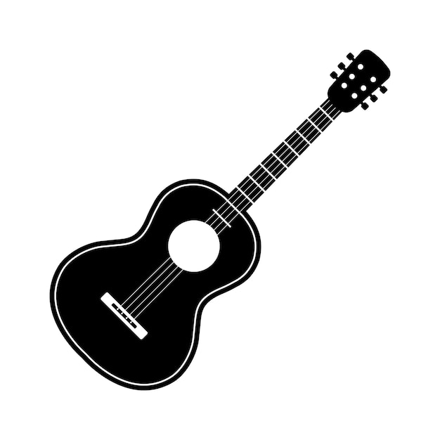 Cuerdas Guitarra Negra Equipo Música Ilustración Vector Aislado