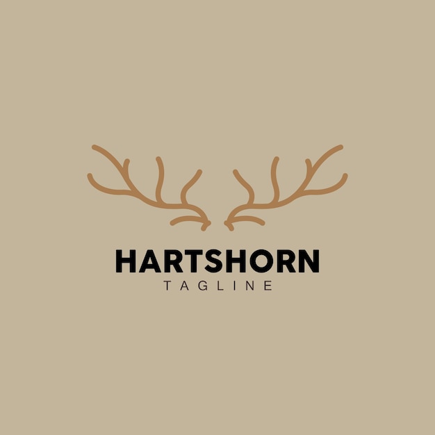 Cuerno de ciervo Logo Animal Vector Minimalista Diseño simple Ilustración Símbolo Icono