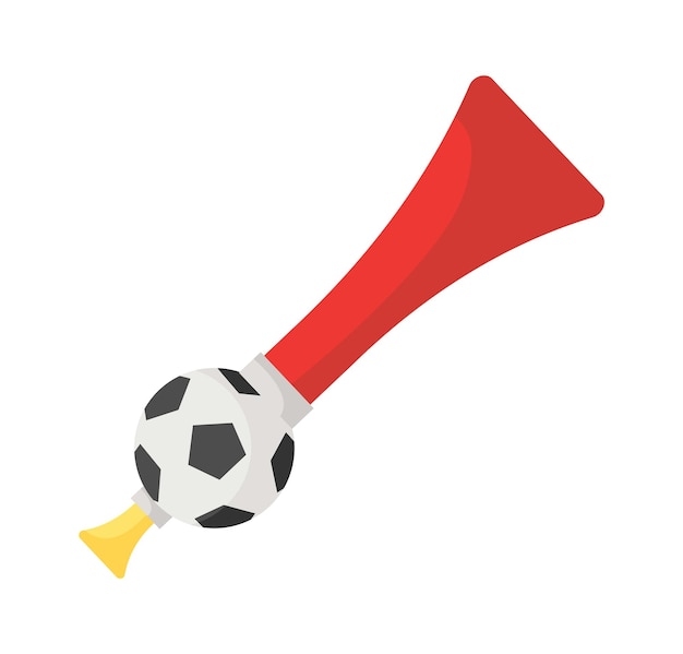 Vector cuerno de fútbol con ilustración de pelota