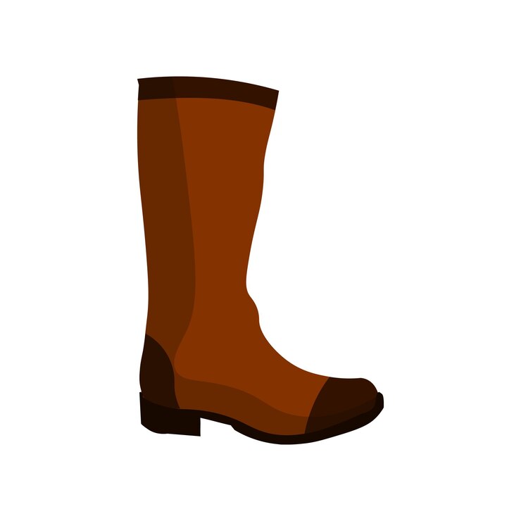 Vector cuero de altura de icono de botas en una ilustración de vector de fondo blanco