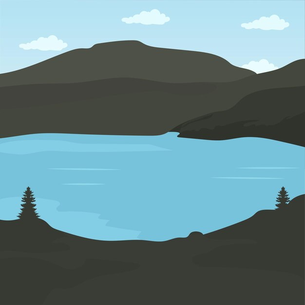 un cuerpo de agua con montañas en el fondo