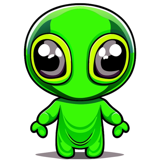 cuerpo completo estilo mascota personaje alienígena frente frente blanco fondo vector ilustración de dibujos animados