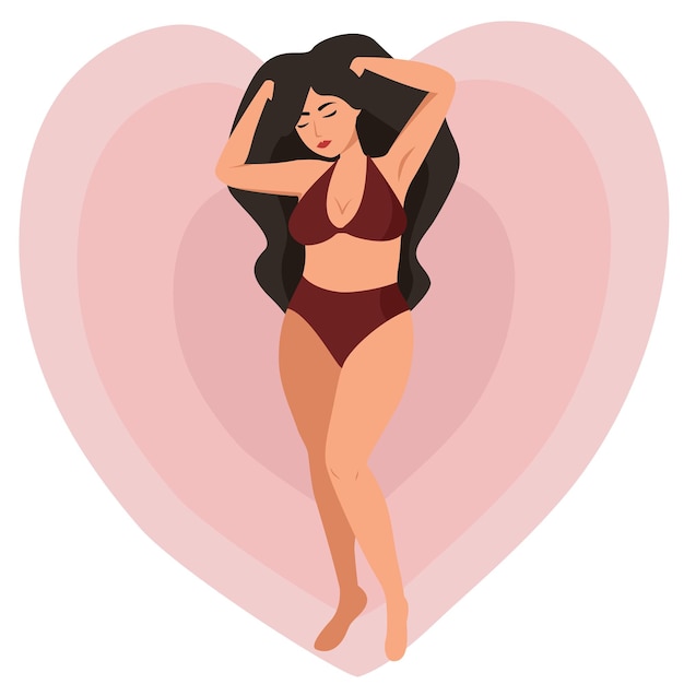 Cuerpo femenino Cuerpo positivo Concepto ama a ti mismo y ama a tu cuerpo
