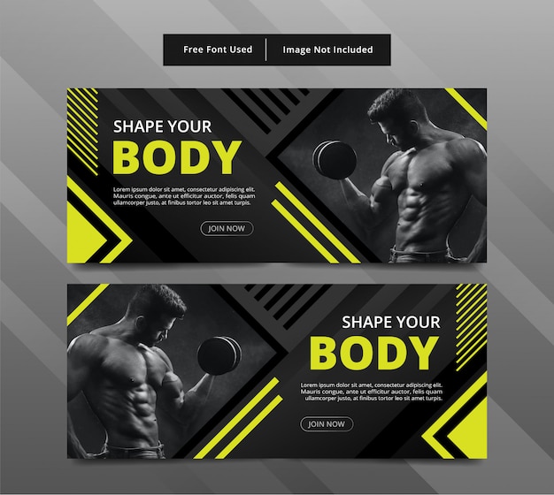cuerpo de forma de plantilla de banner.