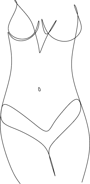 Vector cuerpo de mujer de arte de línea de moda