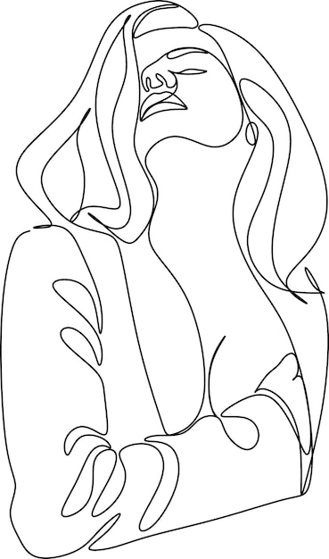 Vector cuerpo de mujer de arte de línea de moda