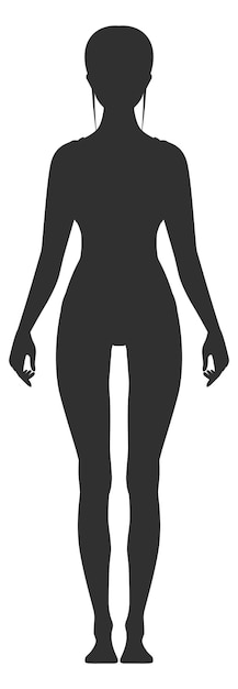 Vector cuerpo de mujer silueta negra plantilla de figura femenina