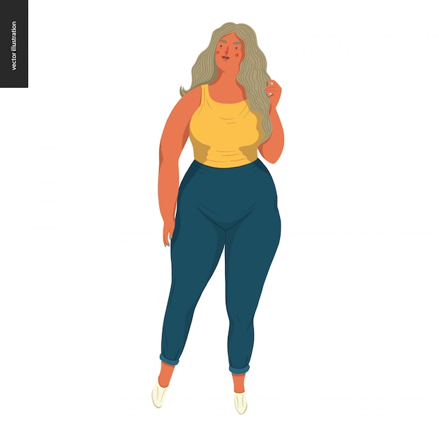 Vector cuerpo positivo - retrato femenino