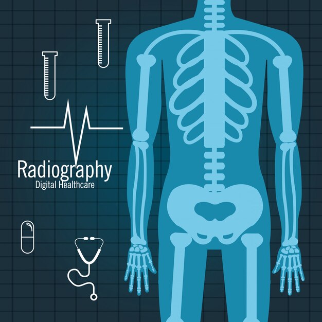 cuerpo radiografía icono aislado diseño