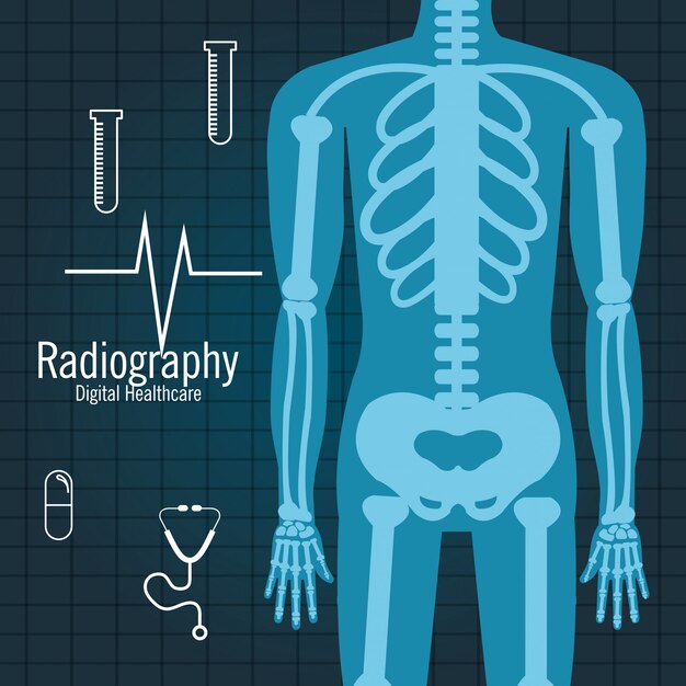 Cuerpo radiografía icono aislado diseño