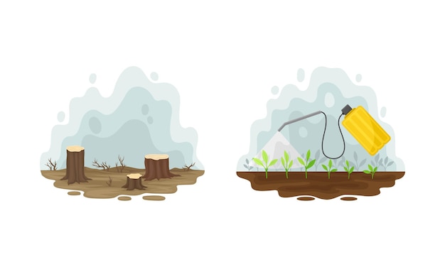 Cuestión ambiental y problema ecológico con el conjunto de vectores de deforestación