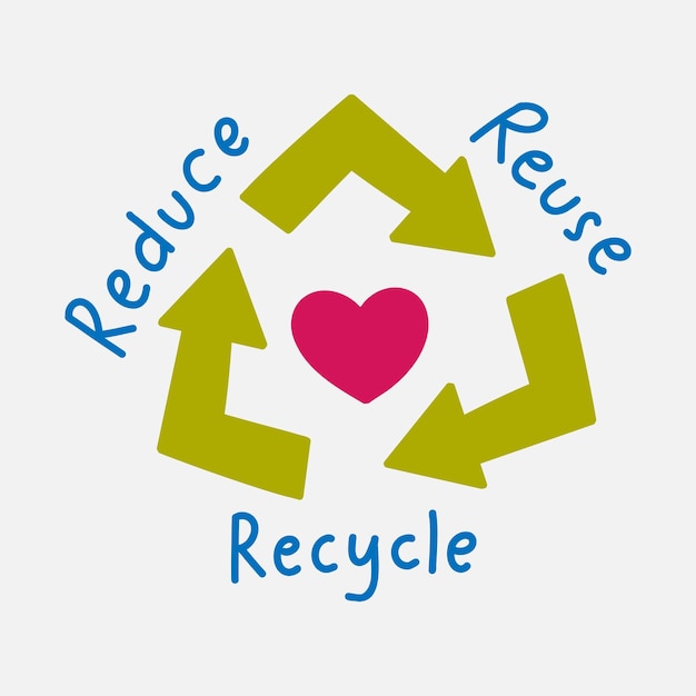 Vector cuestión ambiental reducir la reutilización y el reciclaje
