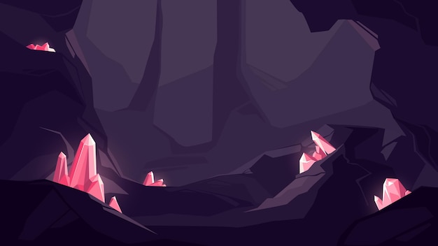 Cueva con cristales rojos hermosa ubicación subterránea