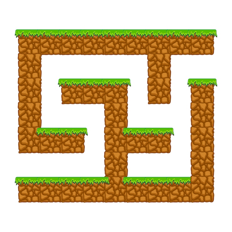 Vector cueva del laberinto.
