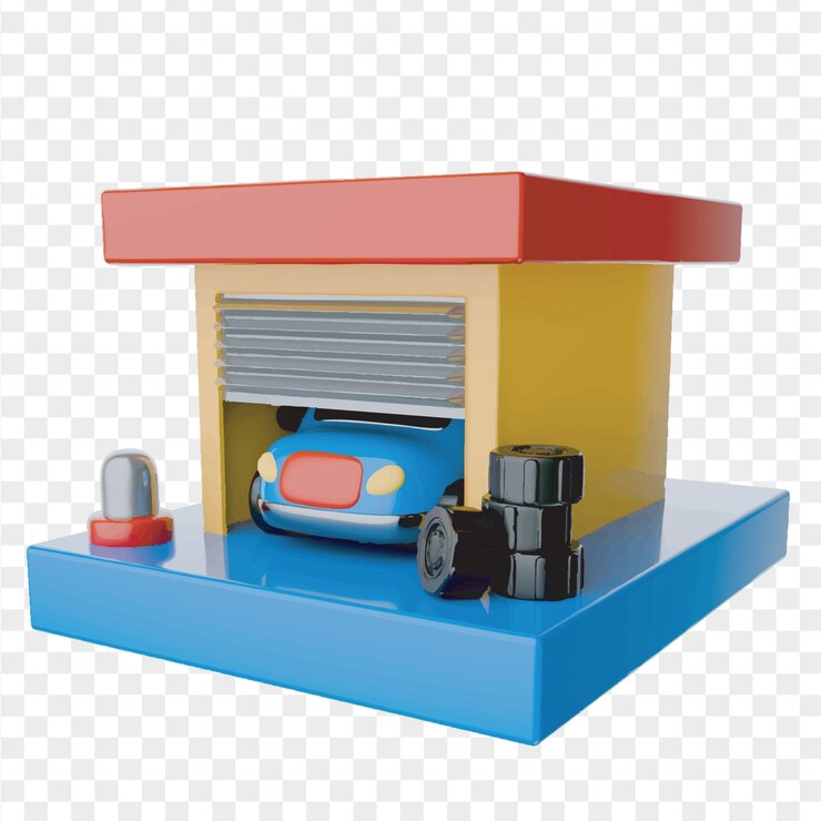 Vector cuidado automático de los iconos 3d render clipart