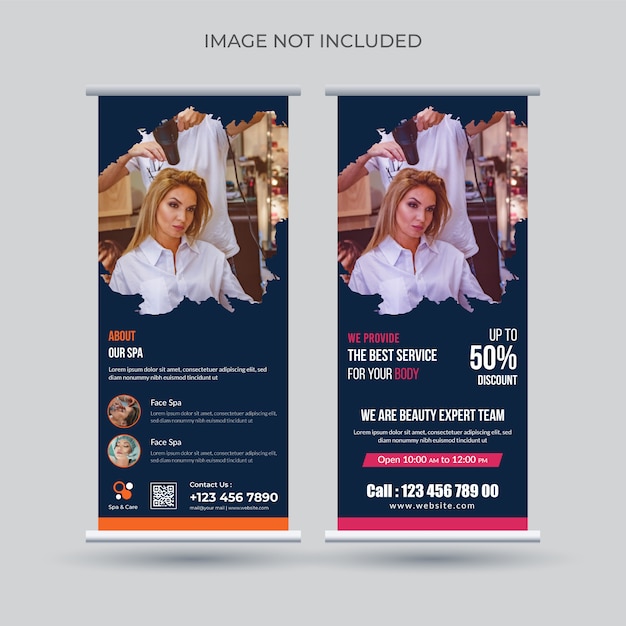 Vector cuidado de la belleza, spa roll up banner template