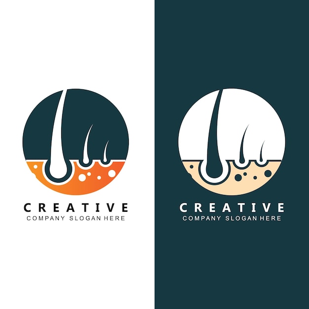 Cuidado del cabello logo vector icono piel salud ilustración diseño concepto