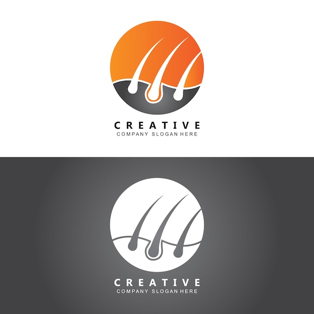 Cuidado del cabello logo vector icono piel salud ilustración diseño concepto