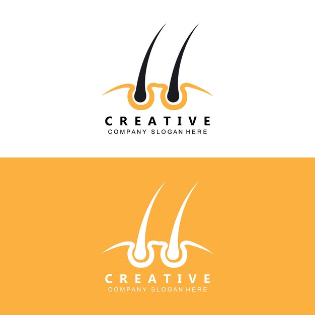 Cuidado del cabello logo vector icono piel salud ilustración diseño concepto