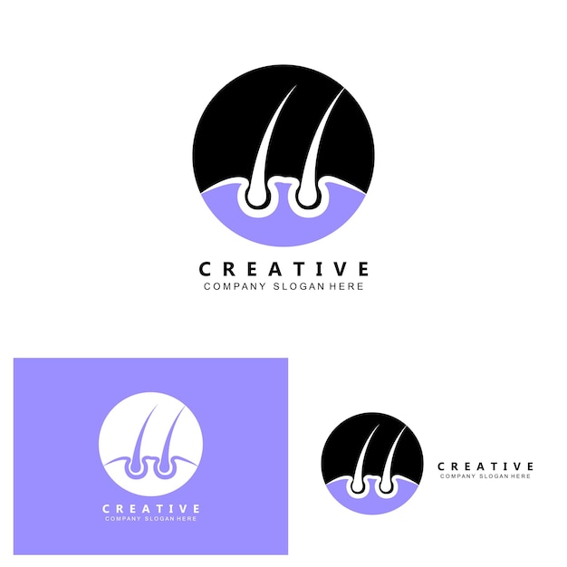 Cuidado del cabello logo vector icono piel salud ilustración diseño concepto