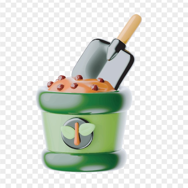 Cuidado del césped 3D Icon Render Clipart