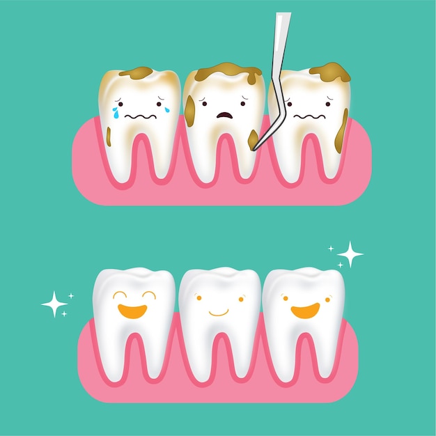 Cuidado dental de dibujos animados libre de vectores