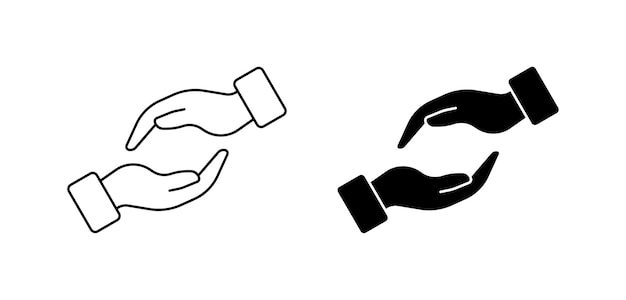 Cuidado Diferentes estilos símbolo negro de cuidado Iconos vectoriales