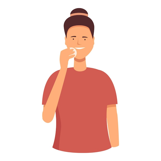 Cuidado de la eliminación de maquillaje icono vector de dibujos animados cuidado de la moda