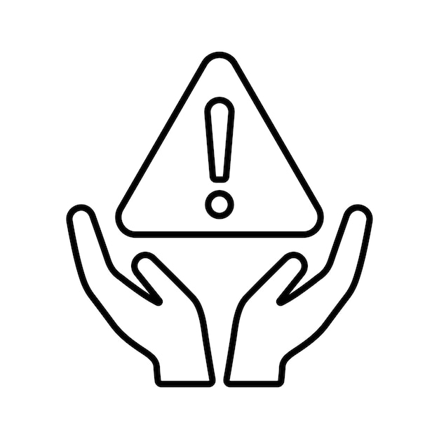 Cuidado con el icono de la línea de precaución Vector de contorno